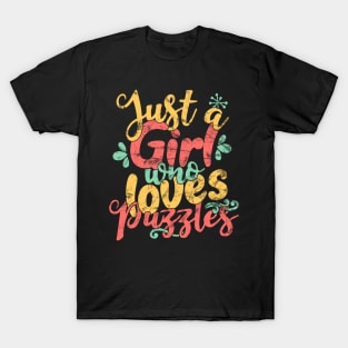 Just A Girl Who Loves Puzzles Gift print T-Shirt